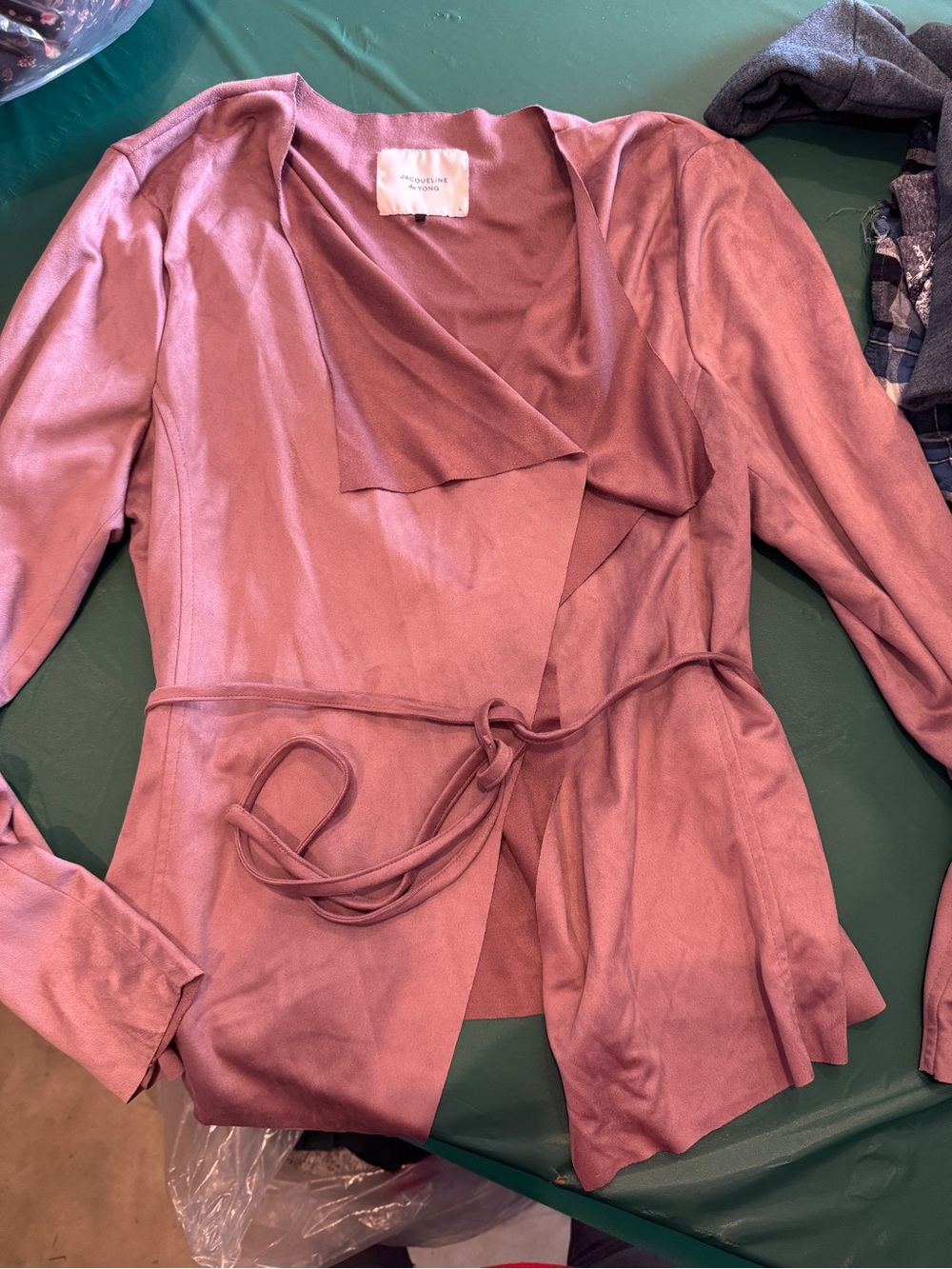 Jacqueline Ferrar Dusty Rose Wrap Blazer with Tie Waist